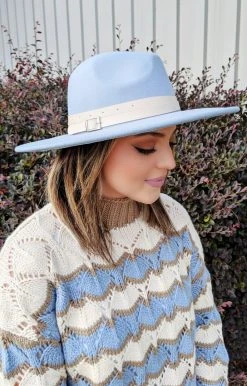 Fame Accessories - MMT8280BL - 121721 Keep It Stylish Hat - Sky Blue