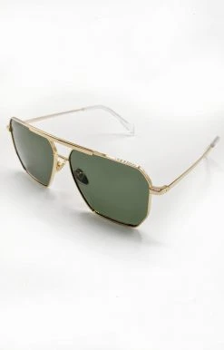 Billini/Banbe - B-1007-The Huntington - 61821 BANBE - The Huntington Sunglasses - Gold/Green