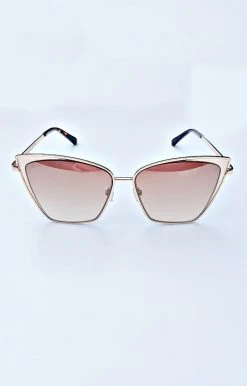 DIFF - BECKY-GD-BG18 - 61922 Accessories DIFF - Becky Brush Gold Flash Brown Gradient Sunglasses