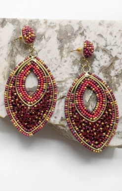 Golden Stella - EP26199-001 - 91621 Accessories Speak Plainly Earrings - Burgundy/Gold