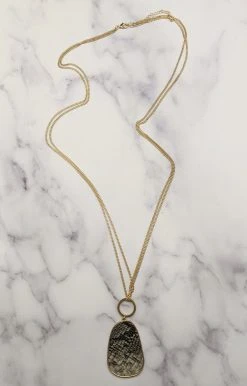 What's Hot - QNE1530SNAKE - 121421 Rule Breaker Snake Print Necklace - Gray Accessories