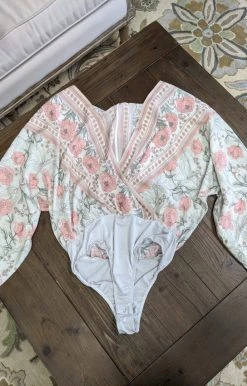 Jealous Tomato - EB1006PD - 12822 TOPS Somewhere Out There Floral Bodysuit