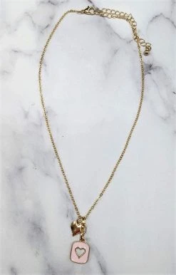 What's Hot - QN44026DPK - 31122 Accessories Social Sweetheart Necklace - Pink