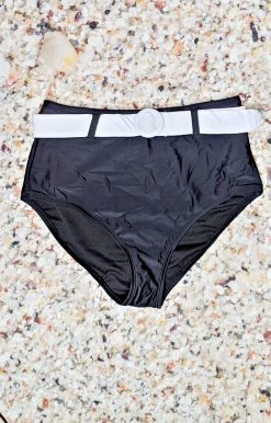 Unique Vintage - CZ158 - 33022 SWIMWEAR Make A Splash Bikini Bottom Black/White