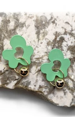 Fame Accessories - MME8343 - 42122 Find The Time Earrings - Green