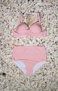 Queen - 103759 - 6222 Setting Sail Two Piece Gingham Swimsuit - Orange