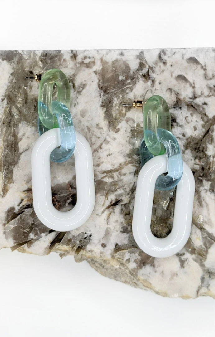 Avenue Zoe - O3IOE3959 - 6922 On Your Way Earrings - White/Blue Accessories
