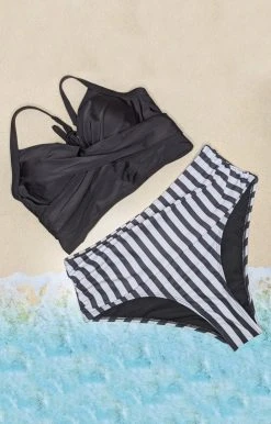 Queen - 120246323 - 6422 Ready To Relax Two Piece Swimsuit - Black/White