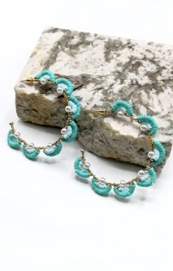 Prep Obsessed - GSE3025-TQ - 7322 Flirt Alert Earrings - Aqua Accessories