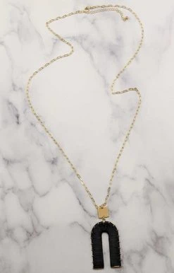 What's Hot - EMN0009BLK - 121621 Life Is Great Necklace - Black