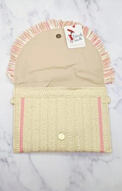 Avenue Zoe - AZCB261005 - 61722 Breathless Moments Clutch - Natural/Pink Accessories