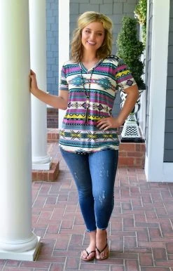 Heimish - ST2000-48 - 72522 Let Me Adore You Print Top - Multi