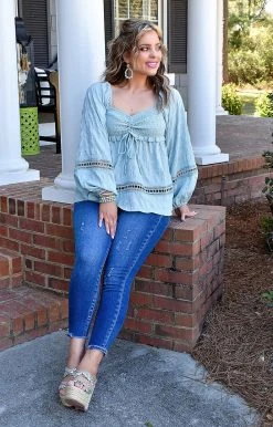 143 Story - ITM8089 - 32522 Making Connections Top - Dusty Mint TOPS