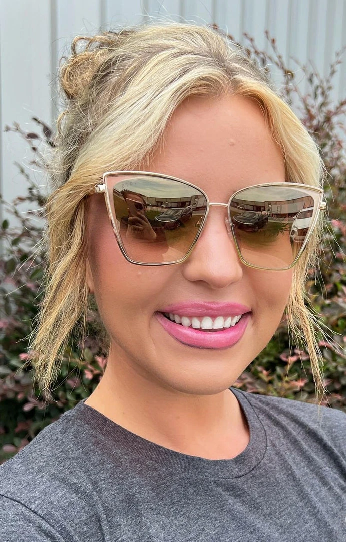 DIFF - BECKY-GD-BG18 - 61922 Accessories DIFF - Becky Brush Gold Flash Brown Gradient Sunglasses