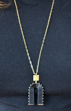 What's Hot - EMN0009BLK - 121621 Life Is Great Necklace - Black