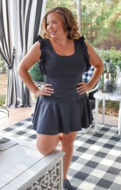 TCEC - CS3448 - 2922 Errands To Run Athletic Skort - Black BOTTOMS