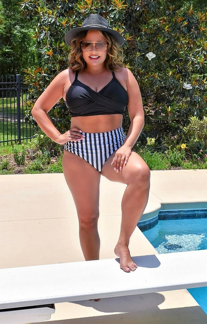 Queen - 120246323 - 6422 Ready To Relax Two Piece Swimsuit - Black/White