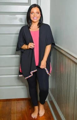 Spin USA - 5001 - 5421 All Time Favorite Kimono/Cover Up - Black Cover Ups