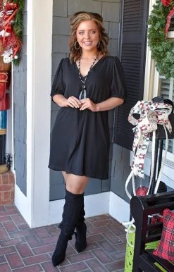 Adrienne - 2491S - 122921 DRESSES Charming Ways Dress - Black