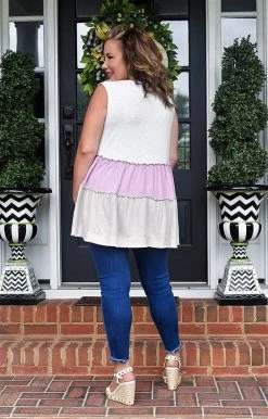 White Birch - T23553XL - 52922 Story Of Us Colorblock Top