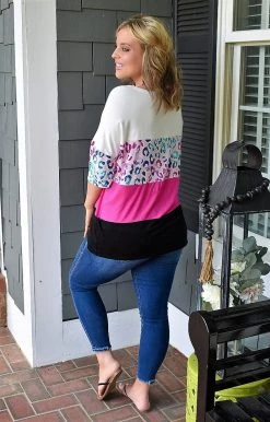 Heimish - ST2402-10 - 72222 With Every Effort Colorblock Top TOPS