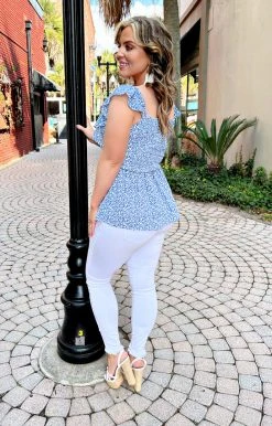 Staccato - 18579PP - 22122 Forever In Love Print Top - Blue TOPS