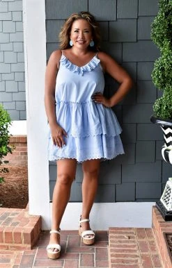 Moodie - M70501-P - 71622 Totally Satisfied Dress - Blue DRESSES