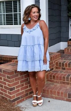 Moodie - M70501-P - 71622 Totally Satisfied Dress - Blue DRESSES