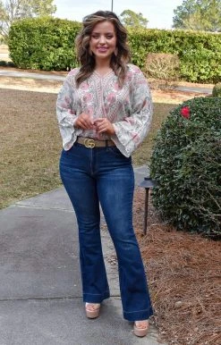 Jealous Tomato - EB1006PD - 12822 TOPS Somewhere Out There Floral Bodysuit