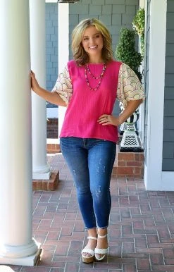 See & Be Seen - T3359 - 72122 Forever Friendly Top - Fuchsia