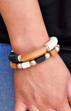 What's Hot - BW7669MU - 32722 Accessories So I Heard Bracelet - Brown/Black