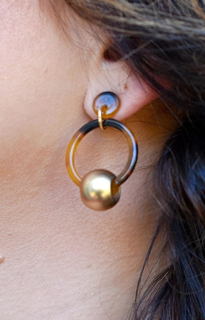 Golden Stella - EP29546-004 - 101521 The Beat Goes On Earrings - Tortoise