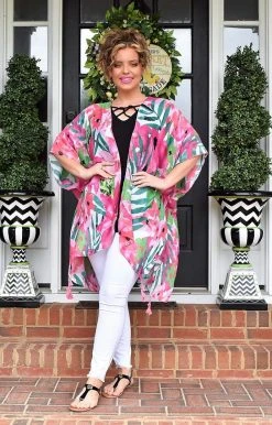 KW Fashion - WLK210166 - 4922 Island Days Print Kimono