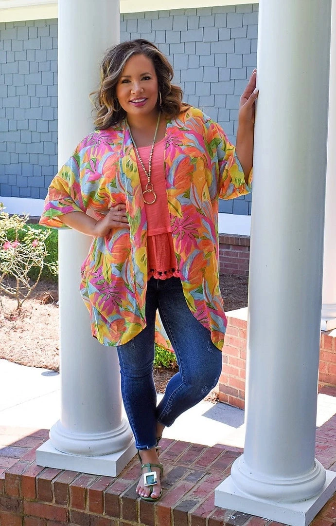 Lime N Chili - LT5720 - 42322 SWIMWEAR Sunset Glow Print Kimono