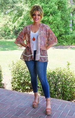 Southern Grace - 7323B - 52322 Loud And Clear Floral Kimono - Multi Cover Ups