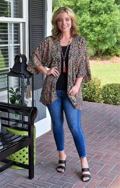 Heimish - SJ1064-34 - 72122 TOPS Is This Real Print Kimono - Multi