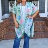 KW Fashion - WLK210218GRN - 4622 Aloha Babe Print Kimono
