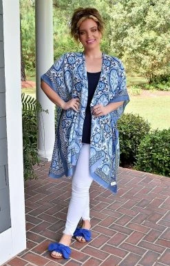 KW Fashion - WLK210039 - 41122 SWIMWEAR Hint Of Sunshine Print Kimono