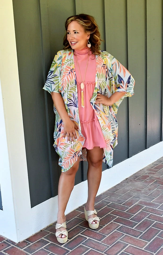 Spin USA - 5358 - 62122 SWIMWEAR Welcome To The Party Print Kimono