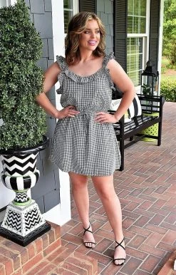 Andree - 94873 - 41922 Forever Young Gingham Dress - Black/White