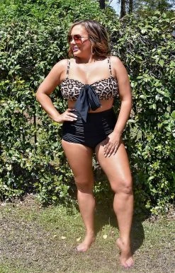 Unique Vintage - CZ002B - 33022 Off To Cabo Bikini Bottom - Black SWIMWEAR