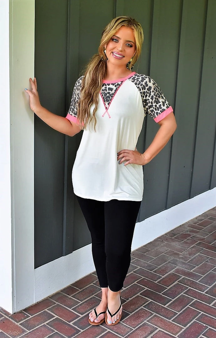 Heimish - ET6223-11 - 71522 Truly Exceptional Leopard Top - Ivory TOPS