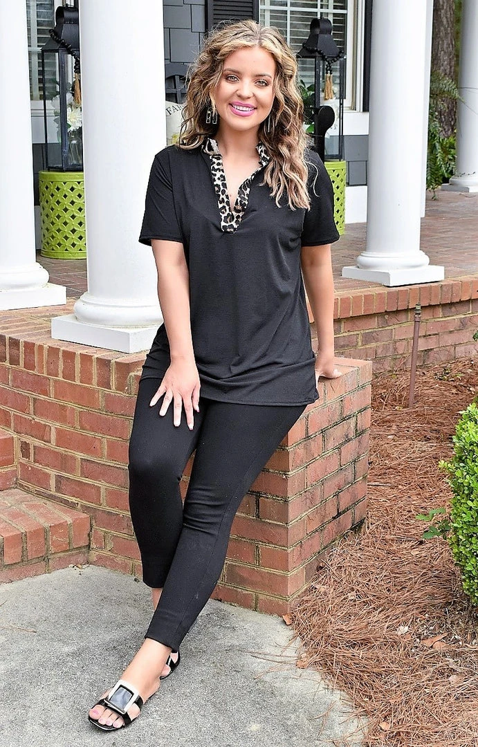 Heimish - BL-ST1997-10 - 31822 Just The Beginning Top - Black/Leopard TOPS