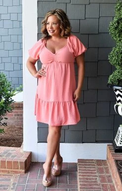 Vision - D1052 - 6722 Learn Something New Dress - Peach