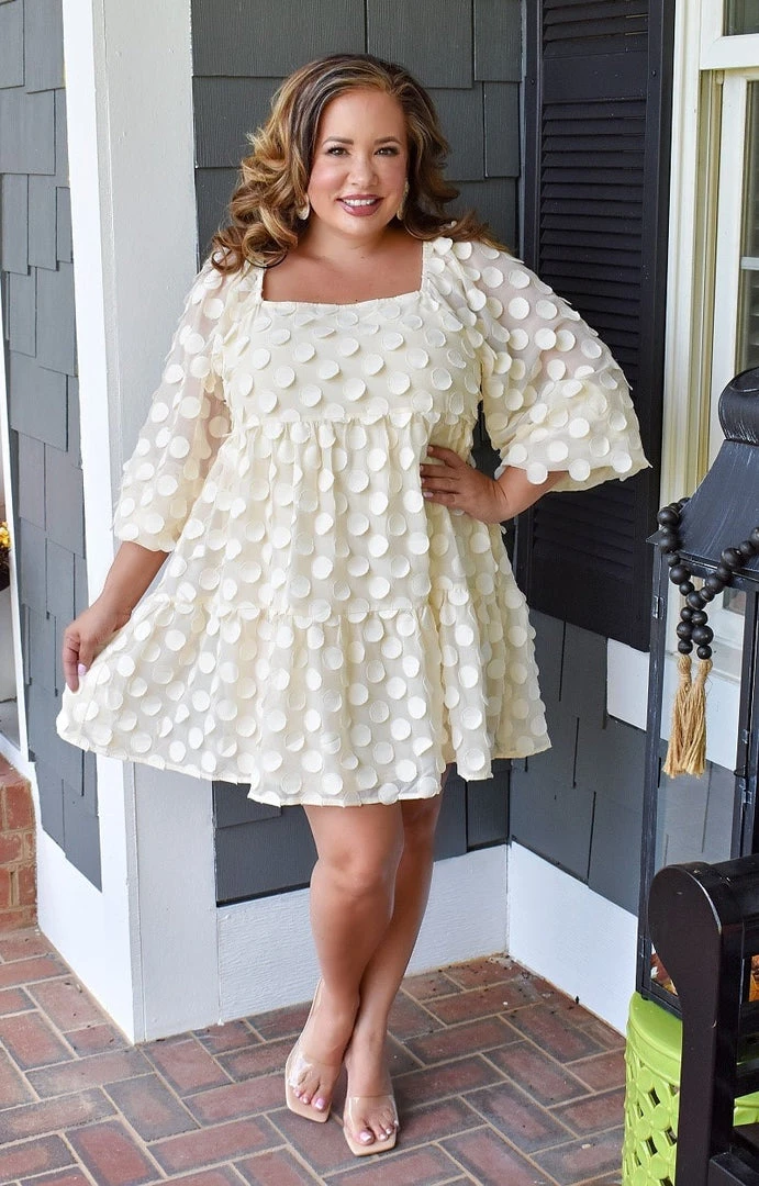 Flying Tomato - AD2441-PP - 102521 DRESSES Treat Her Right Dress - Cream