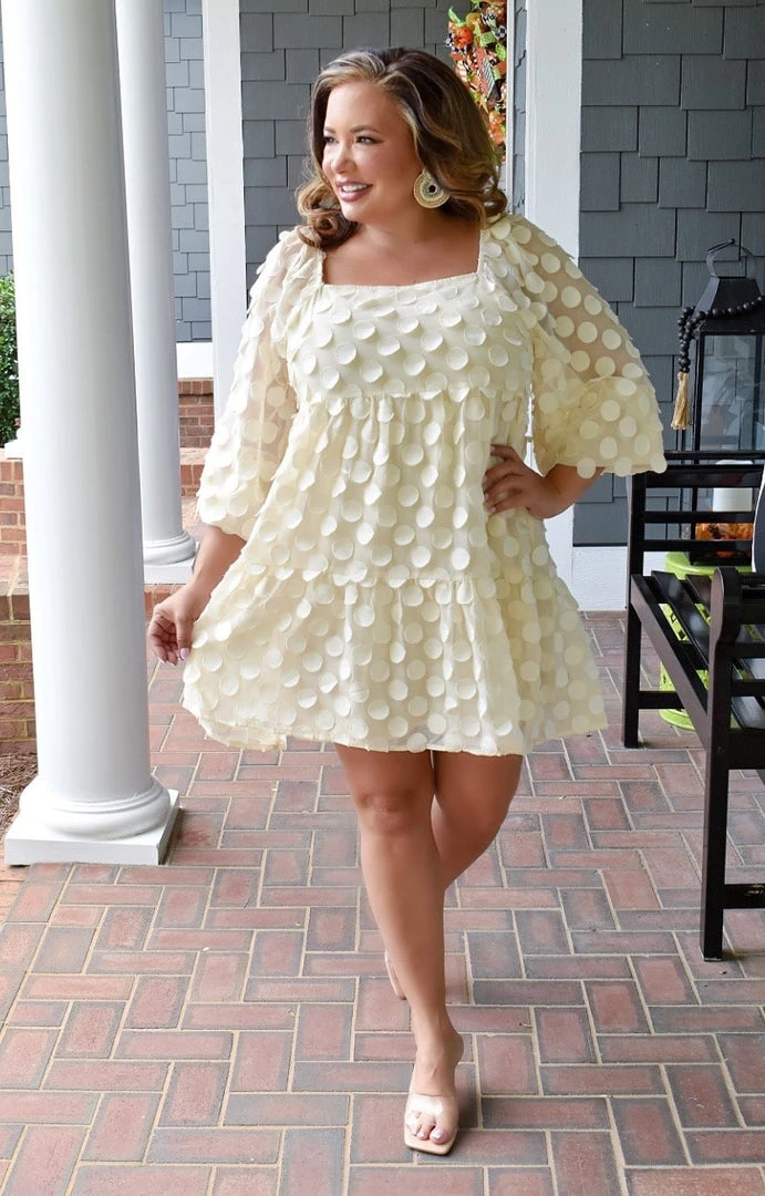 Flying Tomato - AD2441-PP - 102521 DRESSES Treat Her Right Dress - Cream