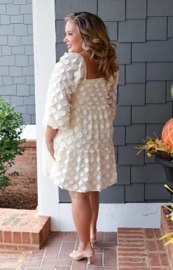 Flying Tomato - AD2441-PP - 102521 DRESSES Treat Her Right Dress - Cream