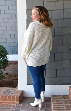 Andree - 15923-4 - 11922 Crush On You Oversized Sweater - Ivory TOPS