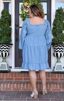 ODDI - ID12413 Delicate Beauty Chambray Dress DRESSES