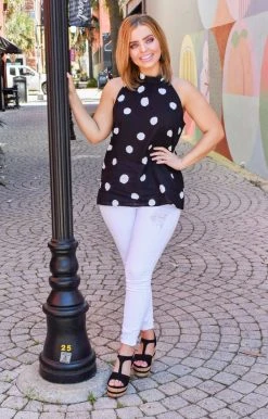 Vision - T6065PP - 31521 Graceful Moments Print Top - Black/White TOPS